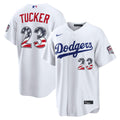 Fourth of July Los Angeles Dodgers Kyle Tucker White USA 250 Jersey