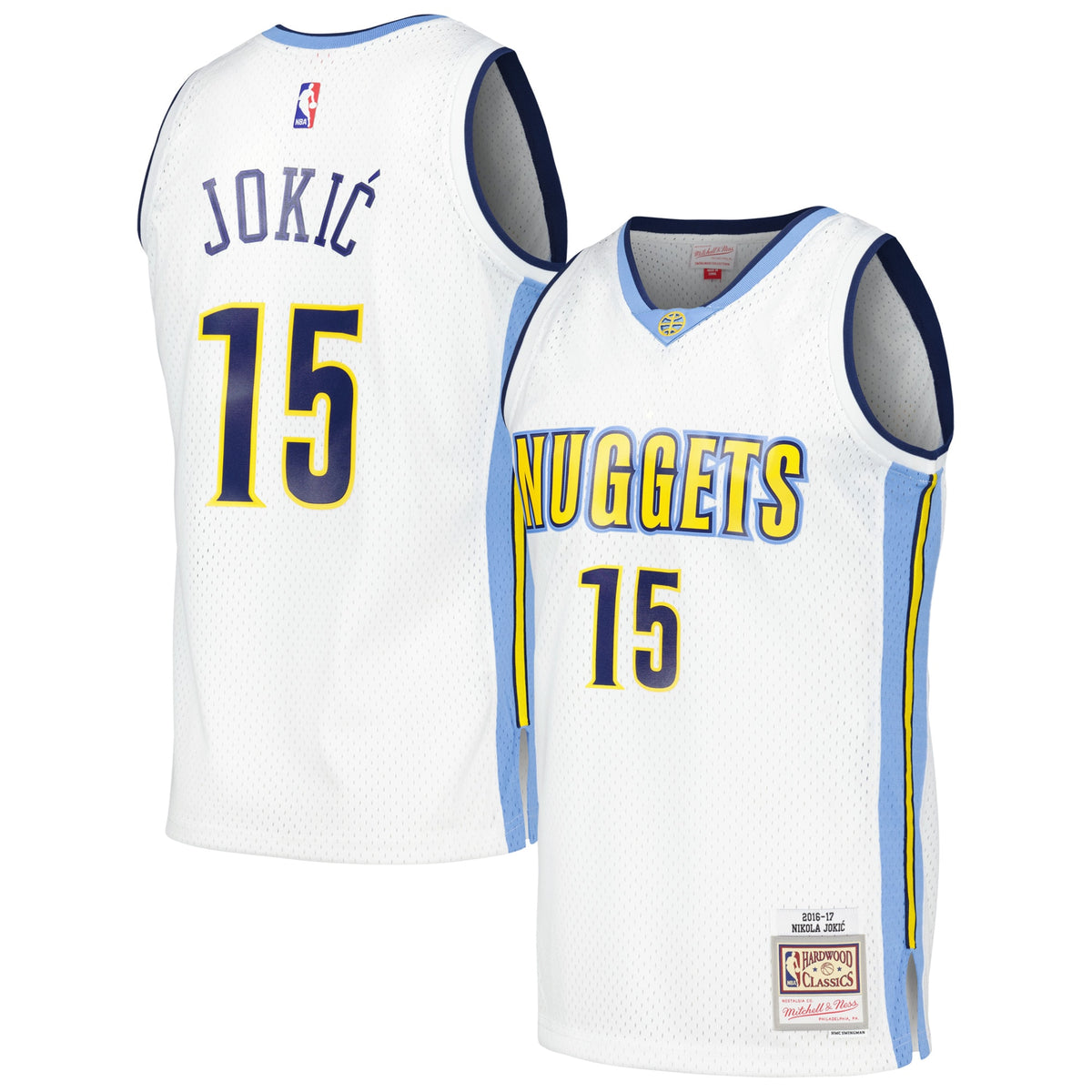 Men's Nikola Jokic White Denver Nuggets 2016/17 Throwback Jersey