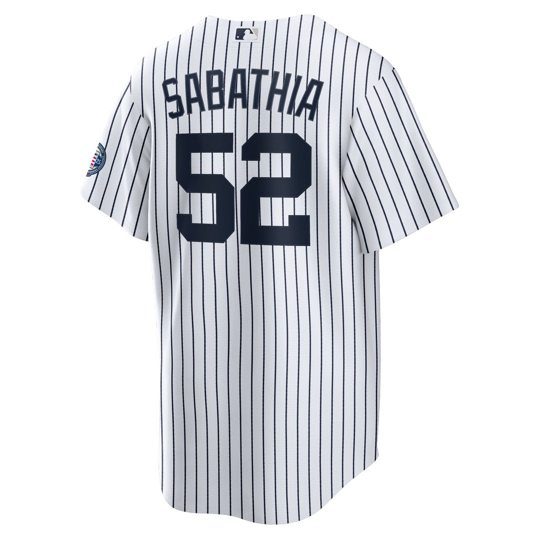CC Sabathia New York Yankees 2025 Baseball Hall of Fame Name & Number Retired Jersey - White