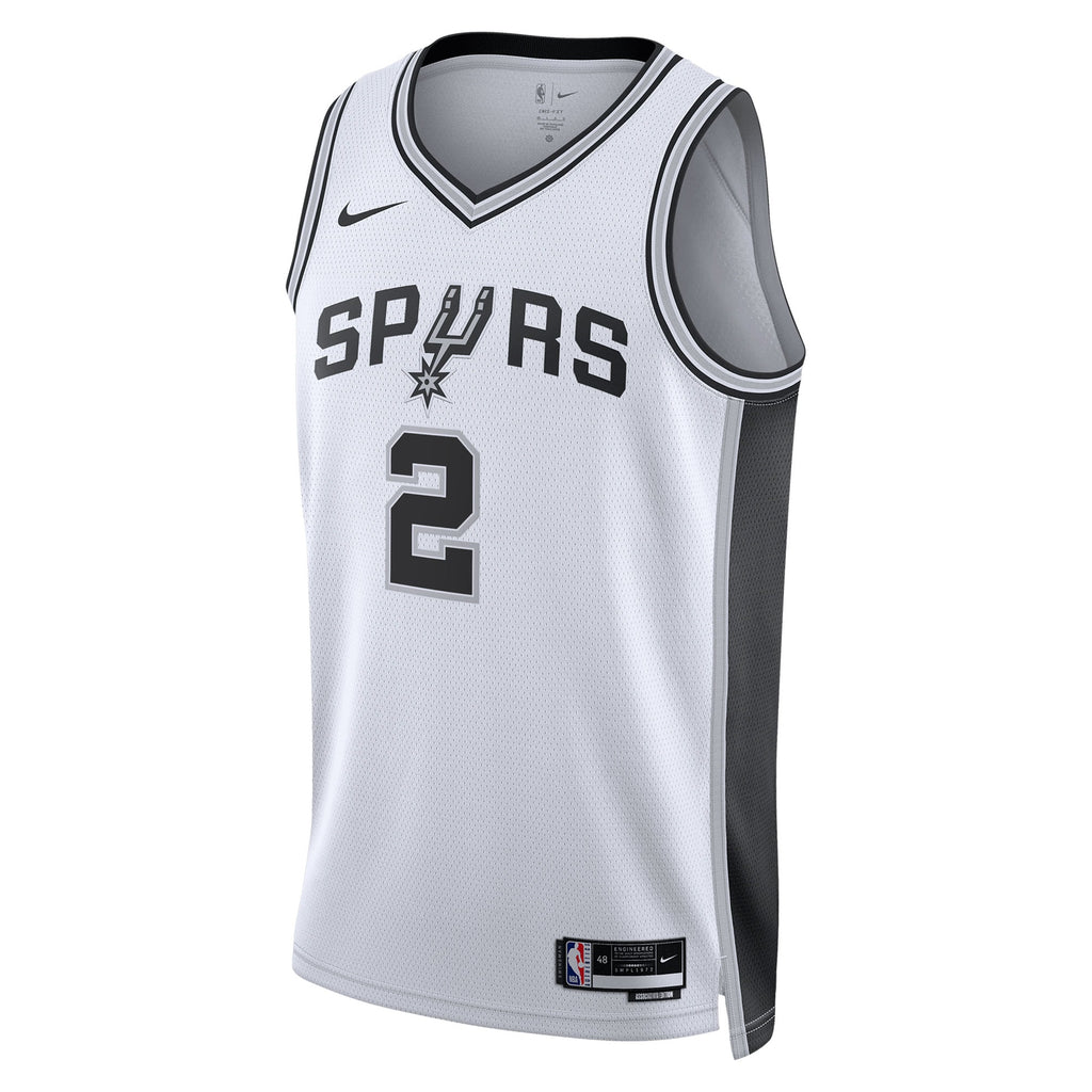 San Antonio Spurs Association Jersey 2025 First Round Draft Pick - White - Dylan Harper - Youth