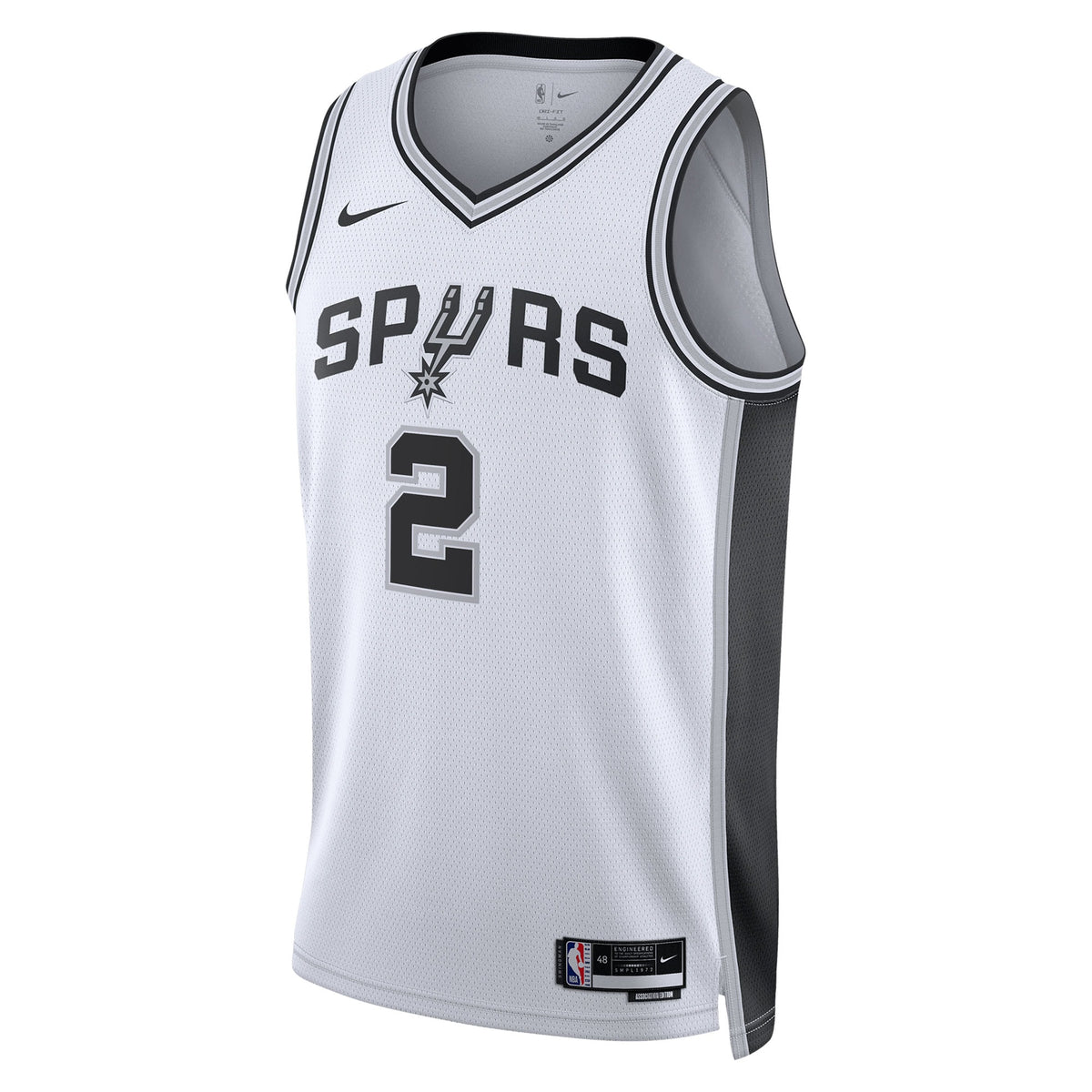 San Antonio Spurs Association Jersey 2025 First Round Draft Pick - White - Dylan Harper - Youth