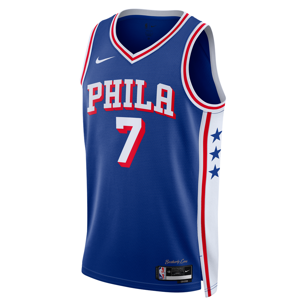 Jaylen Brown Philadelphia 76ers Icon Edition Swingman Jersey - Royal - Youth