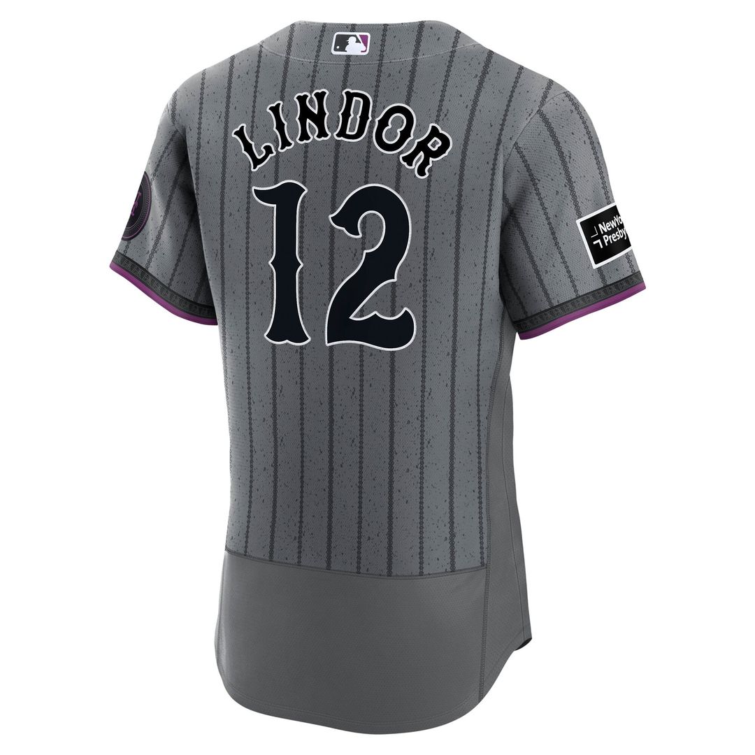 Francisco Lindor New York Mets Authentic Sponsor Patch Jersey - Gray