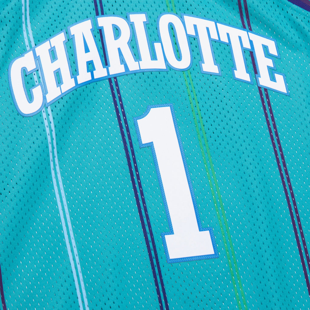 Charlotte Hornets Baron Davis 1999 Jersey Road Jersey - Teal