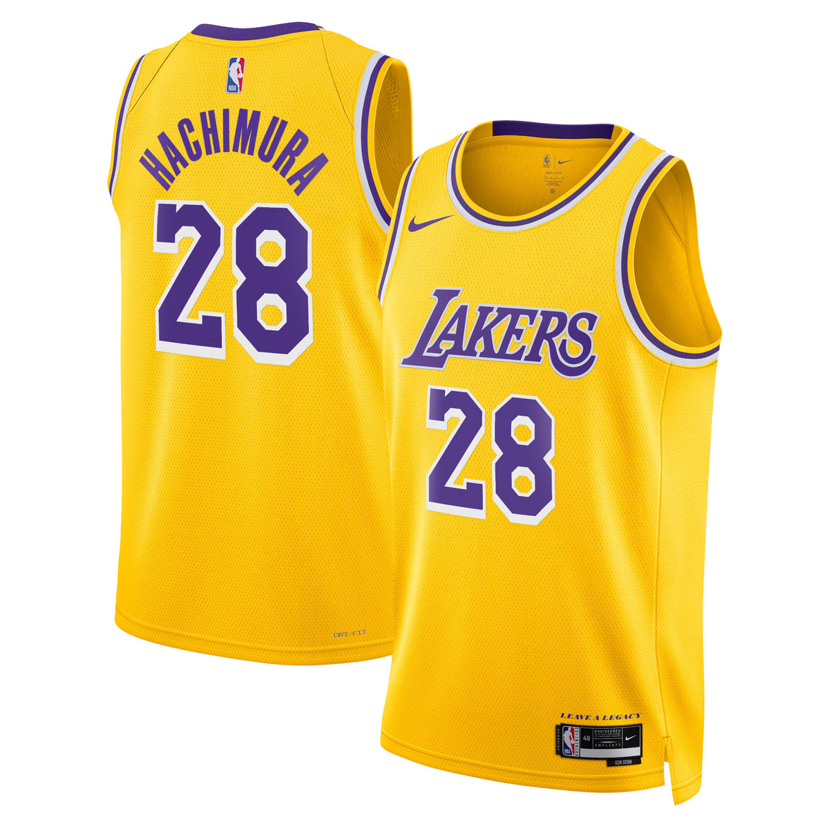 Los Angeles Lakers Jersey - Gold - Rui Hachimura - Unisex