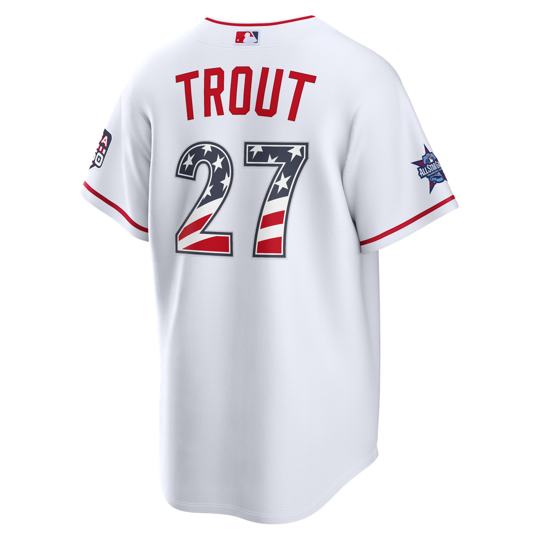 2026 All-Star Edition Stars & Stripes Los Angeles Angels Mike Trout White Jersey