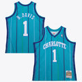 Charlotte Hornets Baron Davis 1999 Jersey Road Jersey - Teal