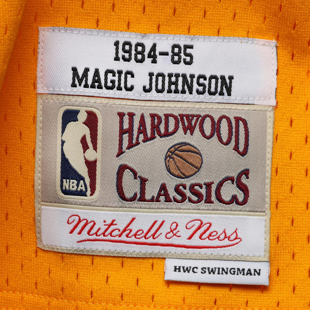 Men's Magic Johnson Gold Los Angeles Lakers 1984-85 Jersey