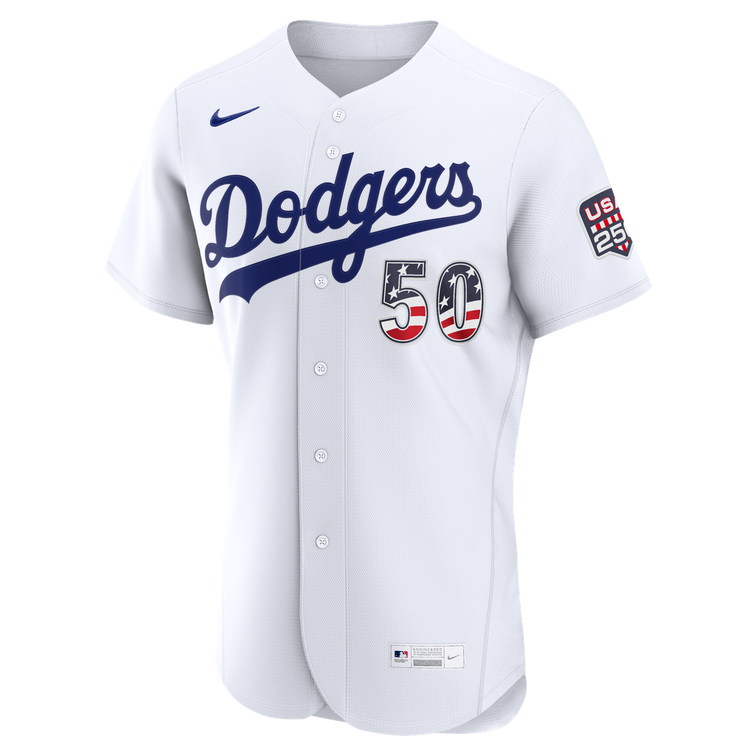 Fourth of July Los Angeles Dodgers Mookie Betts White USA 250 Jersey