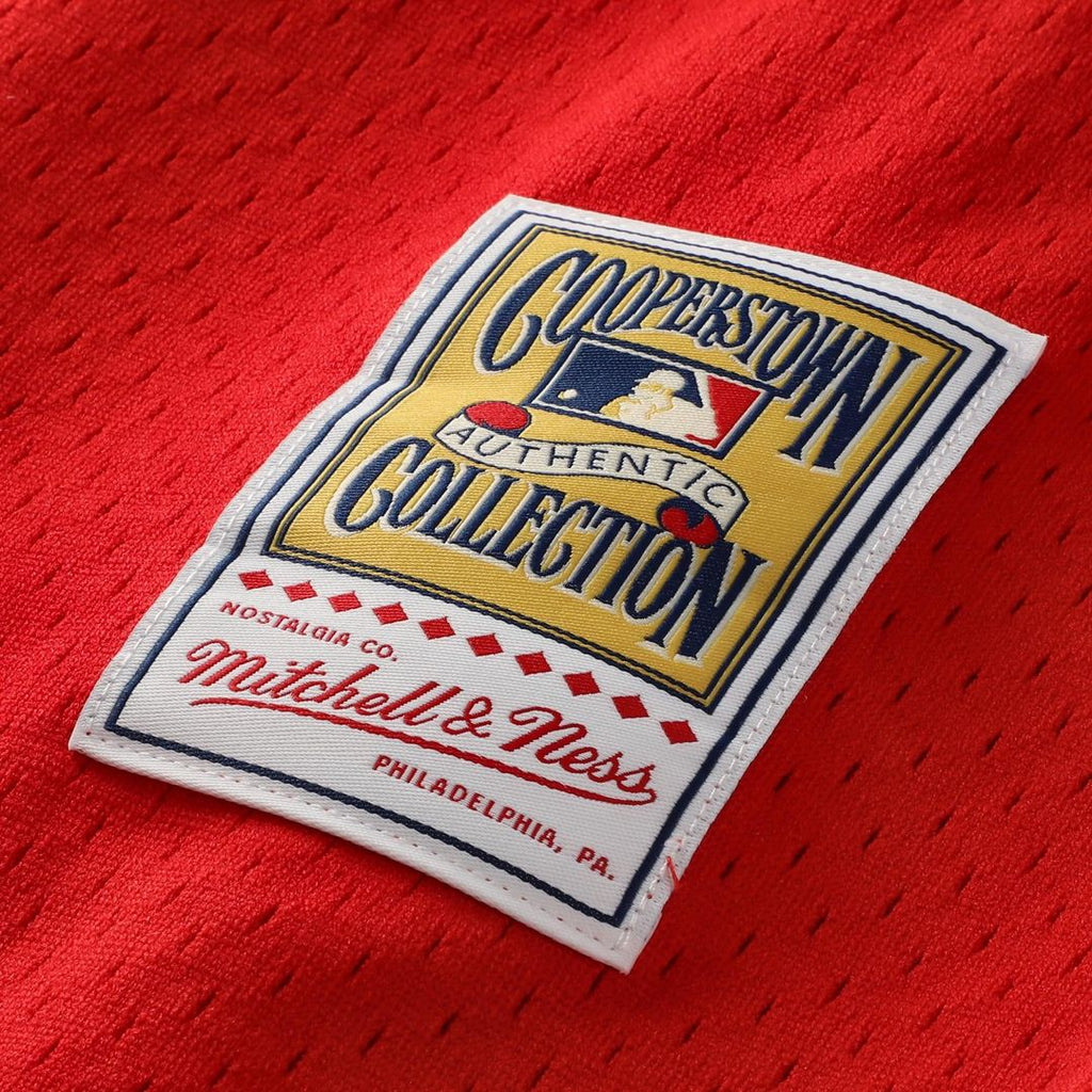 Jimmy Rollins Philadelphia Phillies Cooperstown Mesh Batting Practice Button-Up Jersey - Red