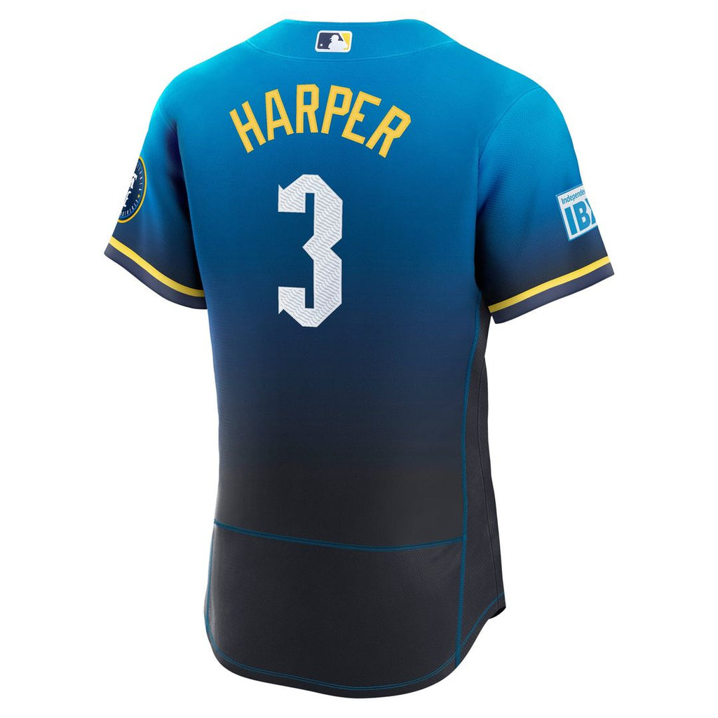 Bryce Harper Philadelphia Phillies Authentic Sponsor Patch Jersey - Blue