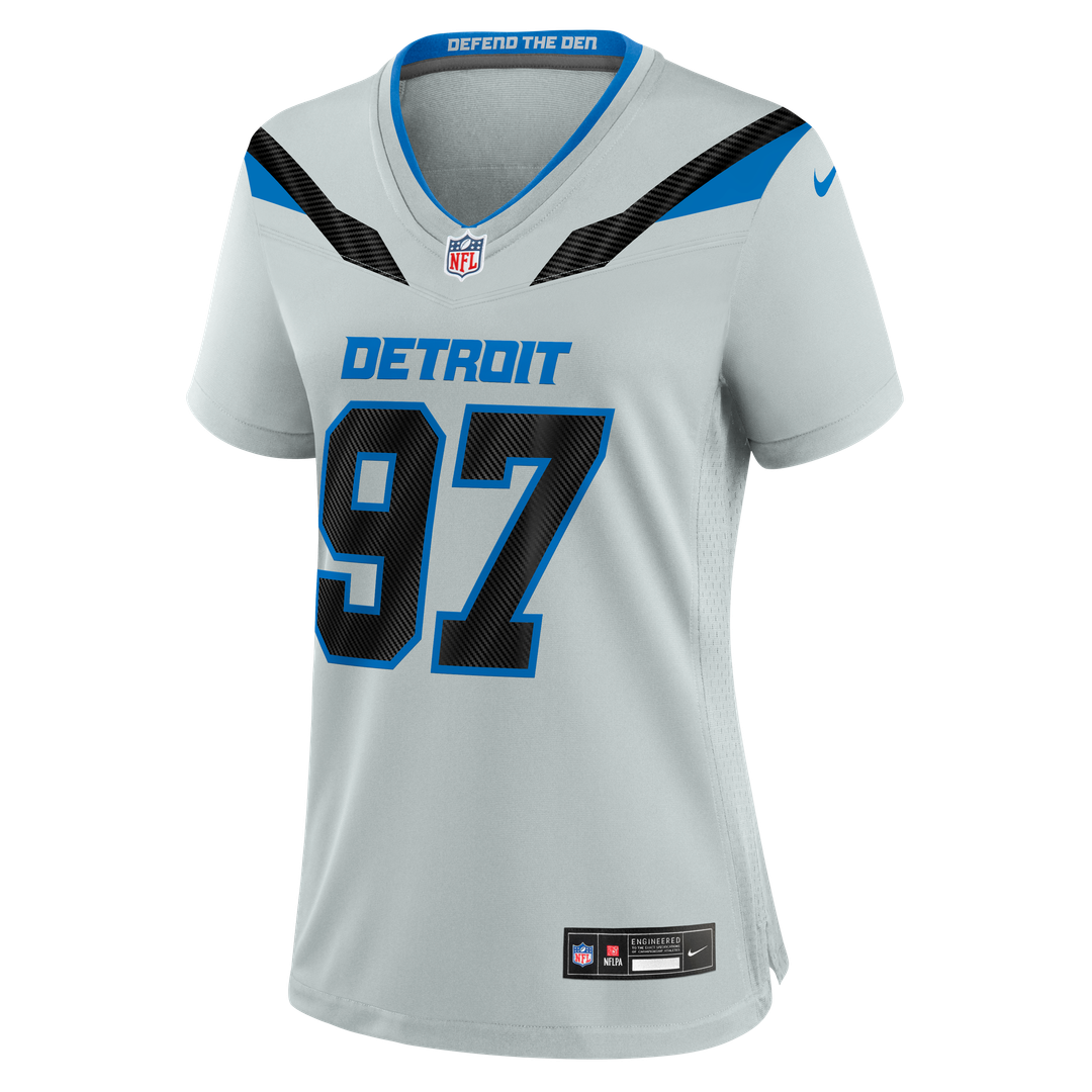 Aidan Hutchinson Detroit Lions Women's 2026 Rivalries Collection Jersey - Silver