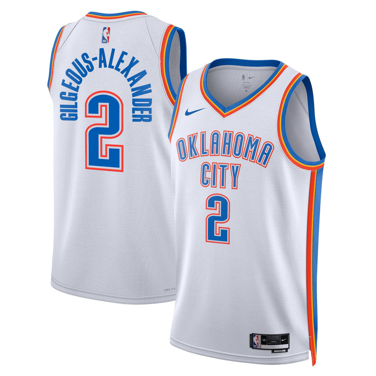 Oklahoma City Thunder Jersey - White - Shai Gilgeous-Alexander - Unisex