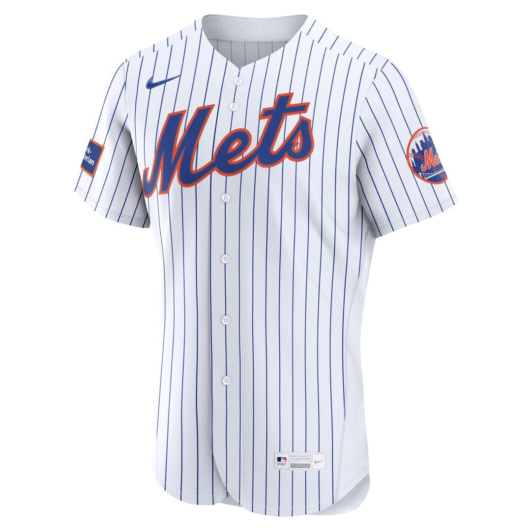 New York Mets Home Sponsor Patch Jersey - White