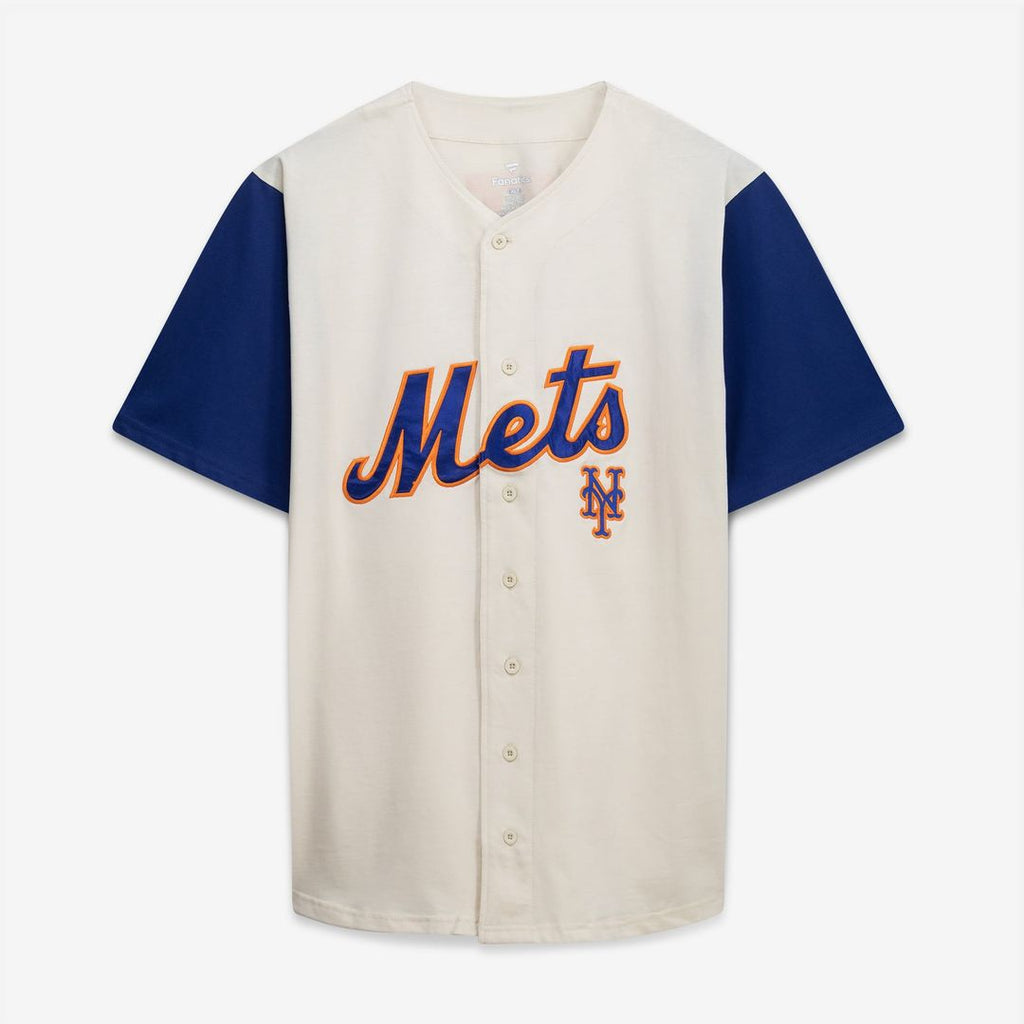 New York Mets Big & Tall Two-Color Fashion Jersey - Cream/Royal