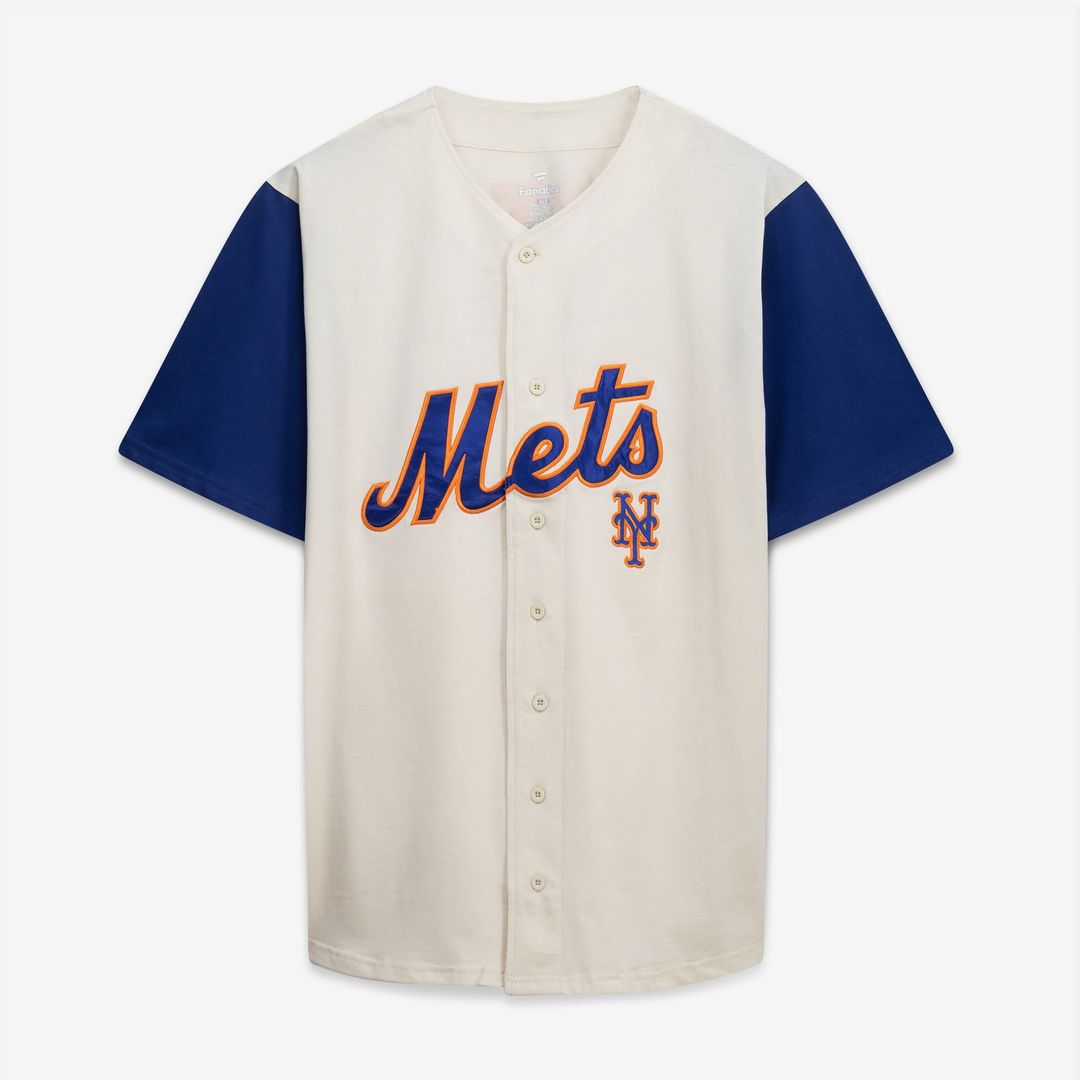 New York Mets Big & Tall Two-Color Fashion Jersey - Cream/Royal