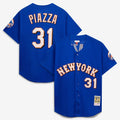 Mike Piazza New York Mets Mesh Batting Practice Button-Up Jersey - Royal