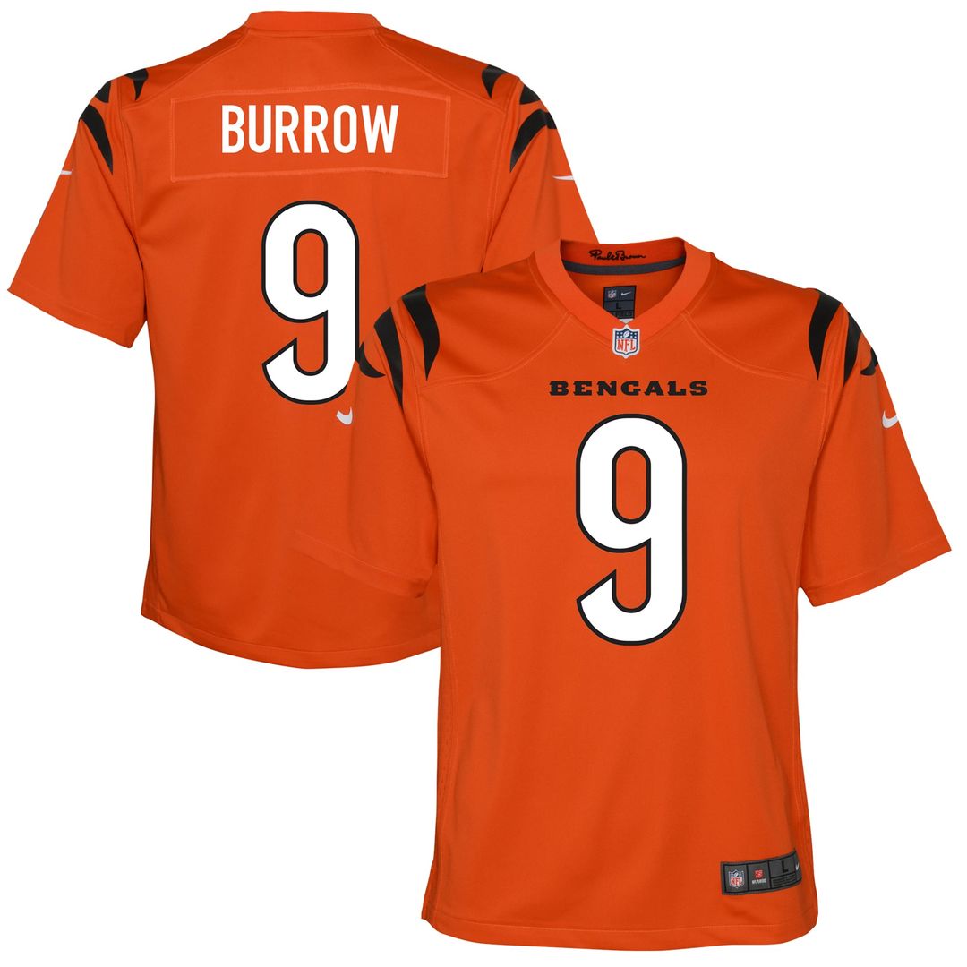 Joe Burrow Cincinnati Bengals Youth Jersey - Orange
