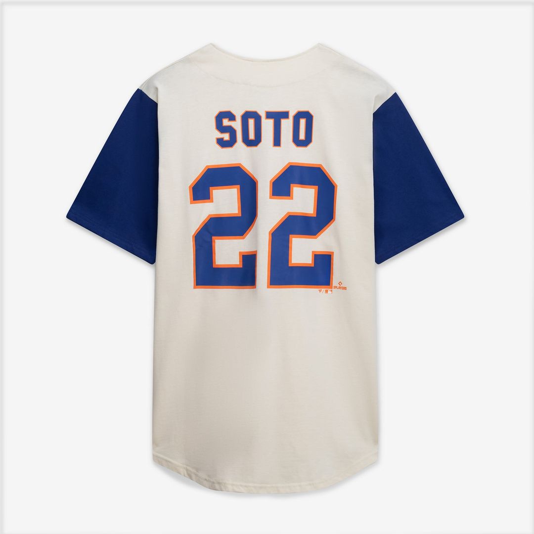 New York Mets Big & Tall Two-Color Fashion Jersey - Cream/Royal
