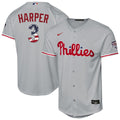 Bryce Harper Philadelphia Phillies Youth USA 250 Fourth of July Road Jersey - Gray