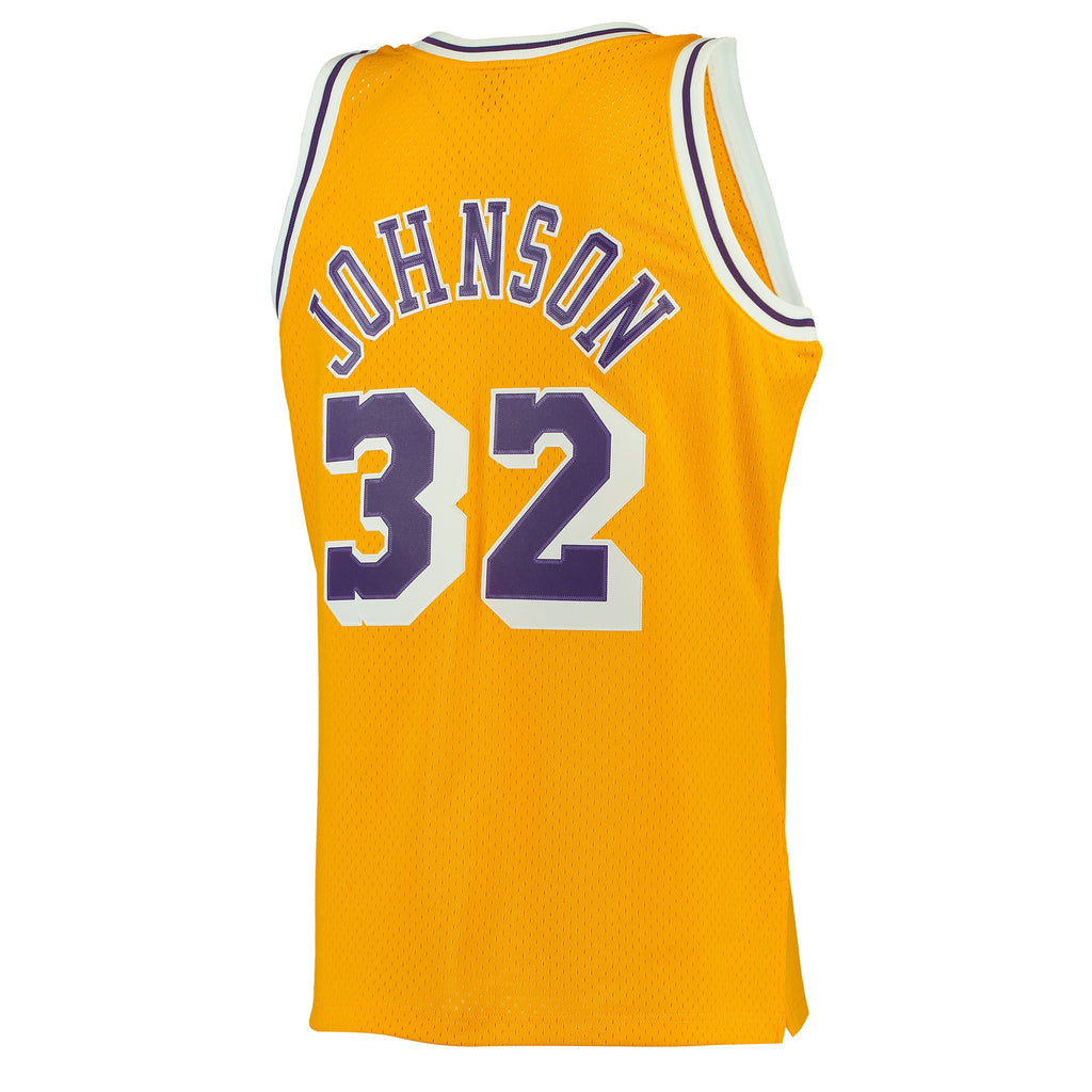 Men's Magic Johnson Gold Los Angeles Lakers 1984-85 Jersey