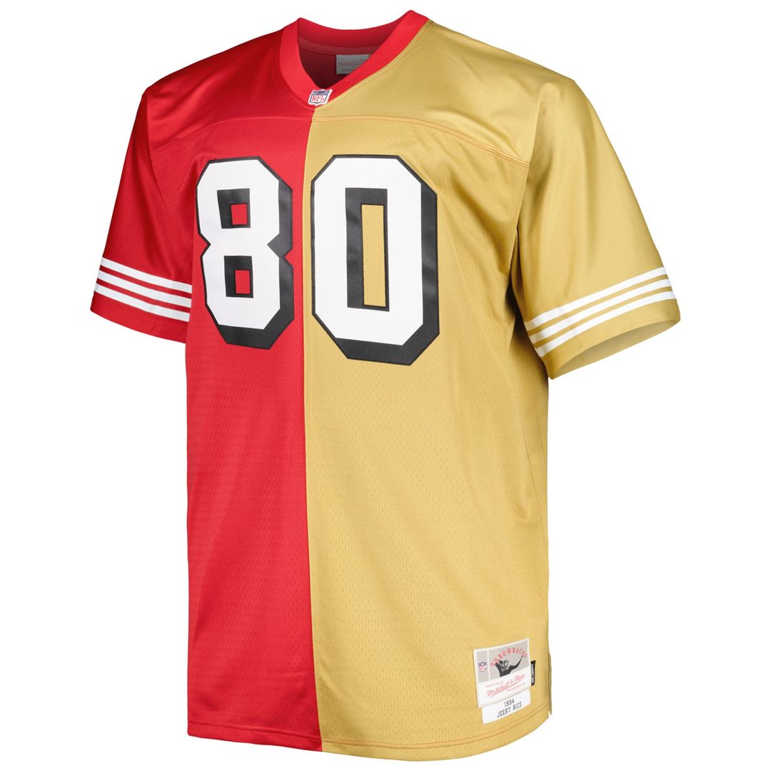Jerry Rice San Francisco 49ers Big & Tall Split Legacy Retired Player Jersey - Scarlet/Gold