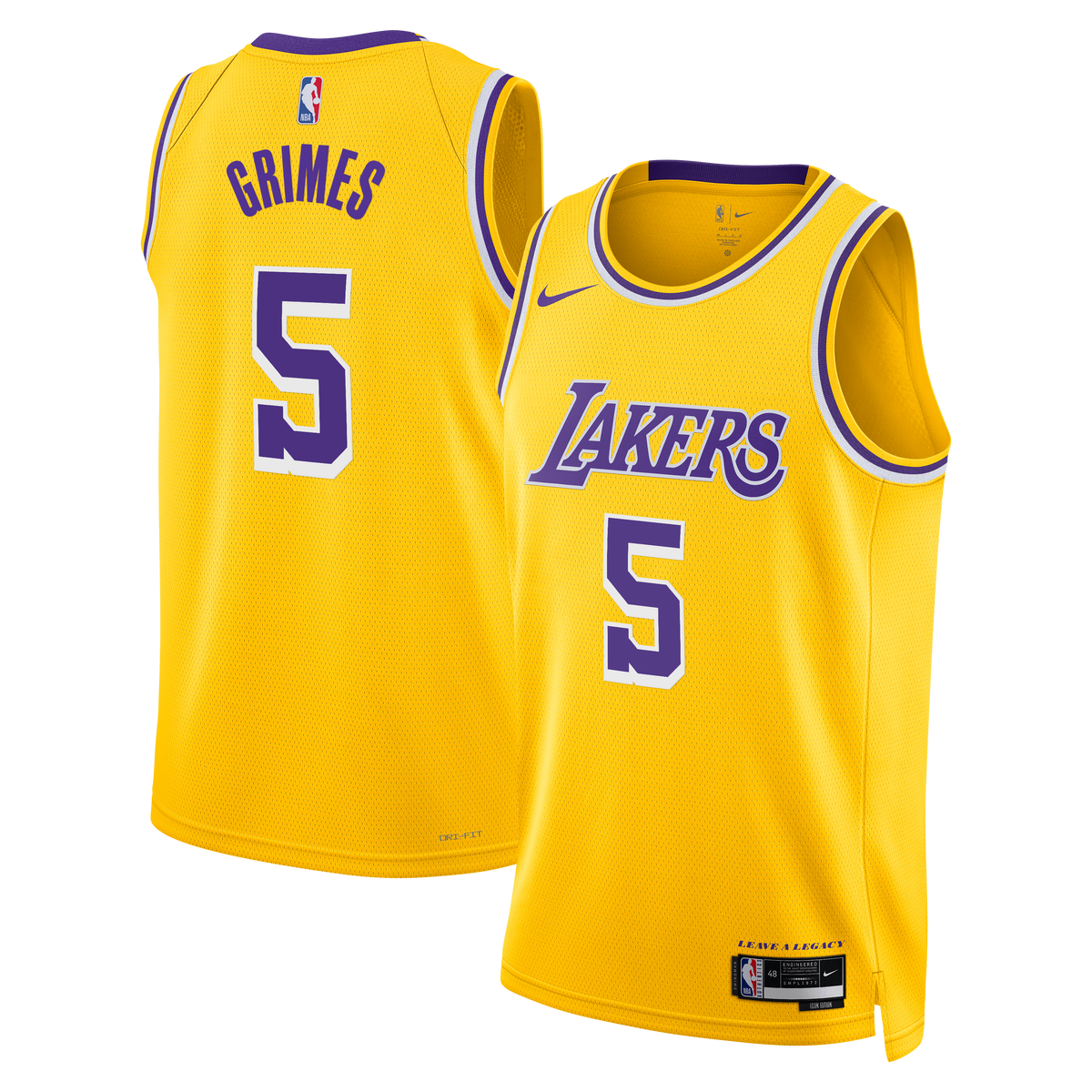 Los Angeles Lakers Jersey - Gold - Quentin Grimes - Unisex