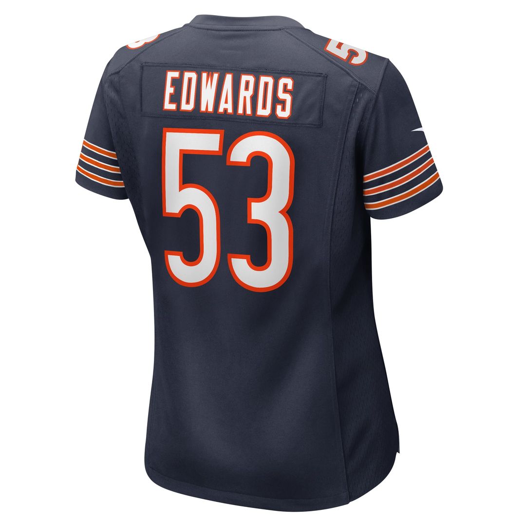 TJ Edwards Chicago Bears Women's Jersey - Navy