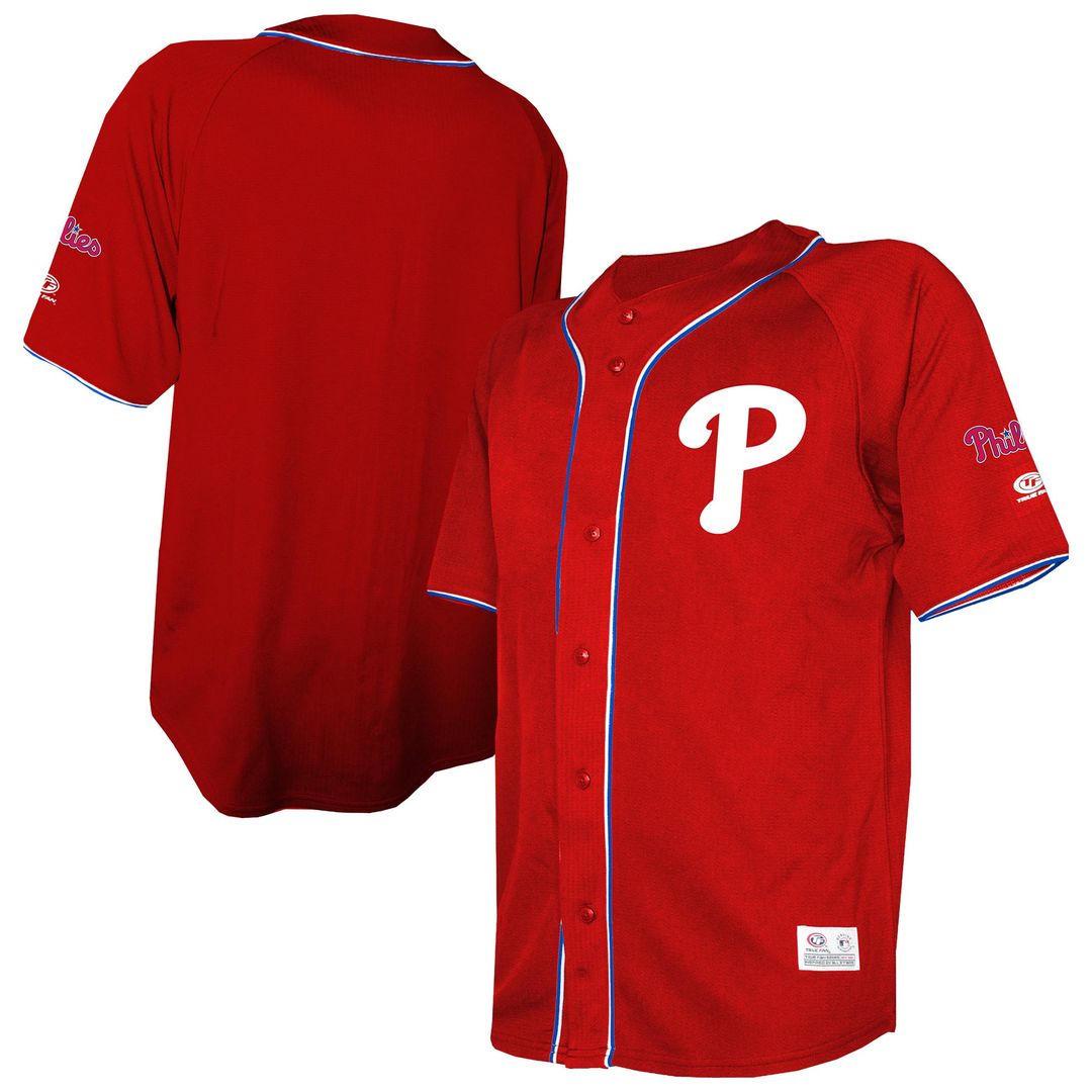 Philadelphia Phillies Team Color Full-Button Fashion Jersey - Red