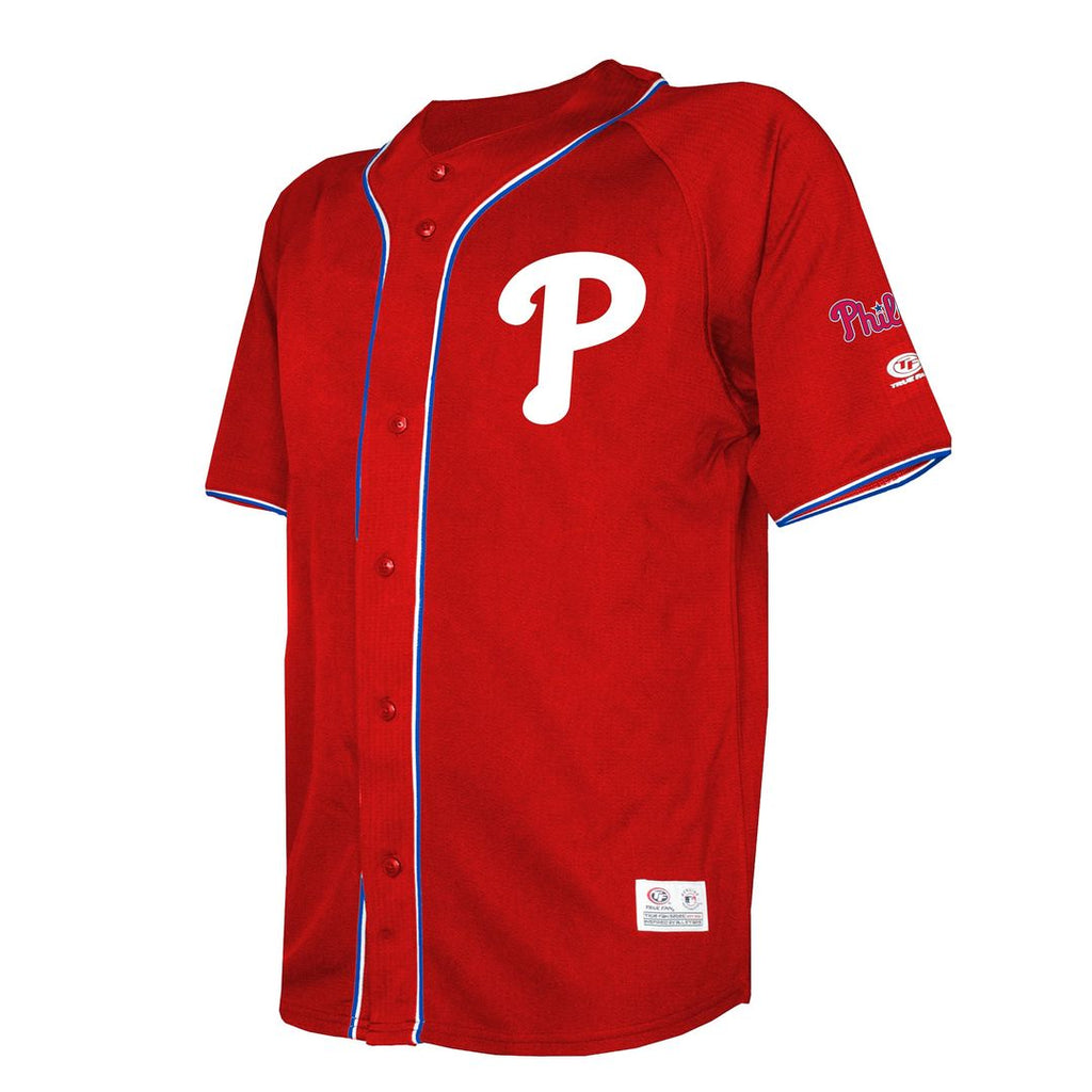 Philadelphia Phillies Team Color Full-Button Fashion Jersey - Red