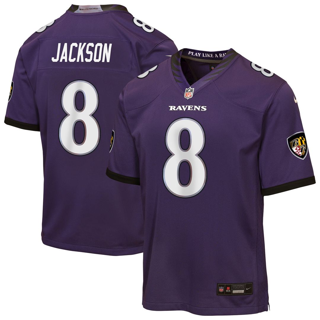 Lamar Jackson Baltimore Ravens Youth Team Jersey - Purple