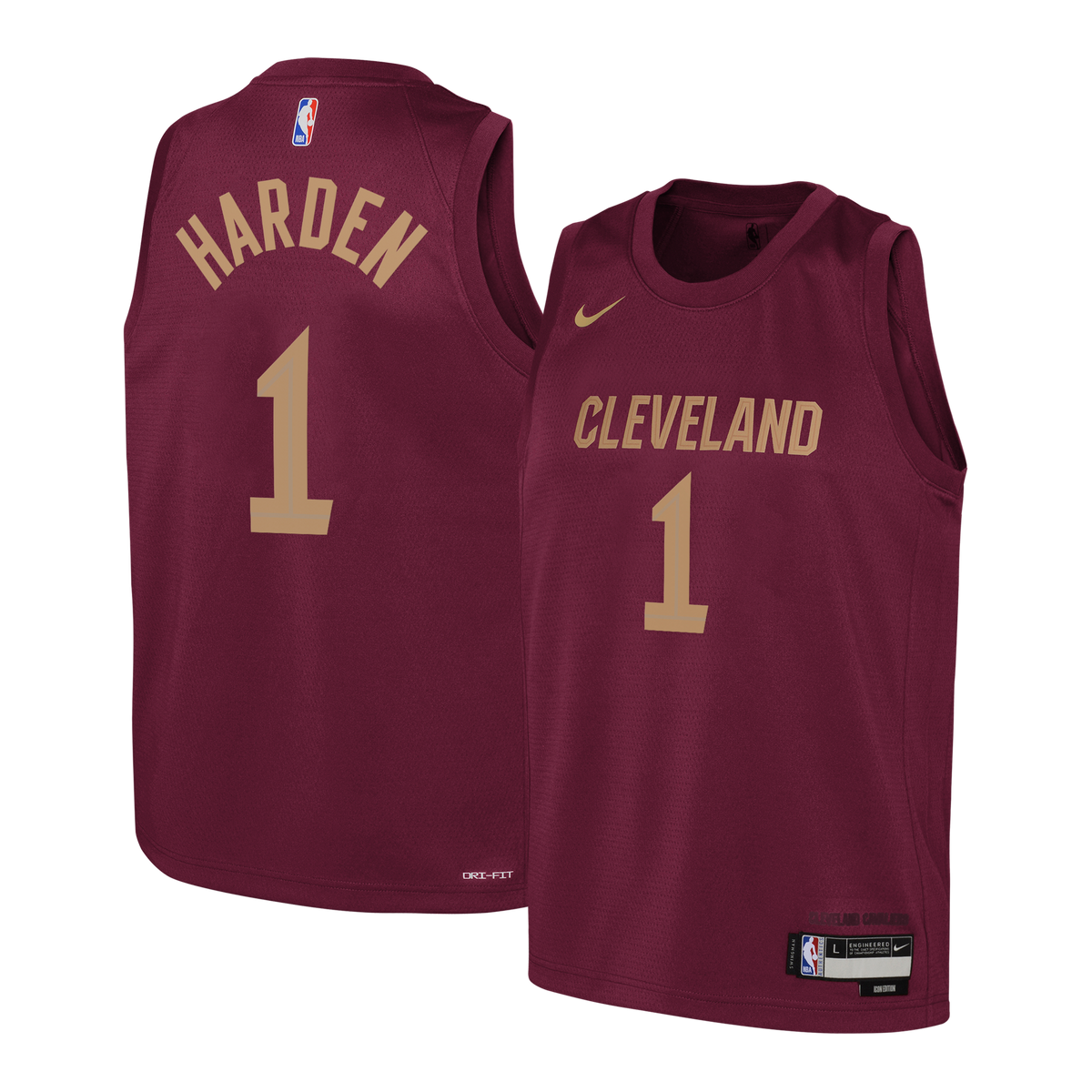 Cleveland Cavaliers Jersey - Wine - James Harden - Youth