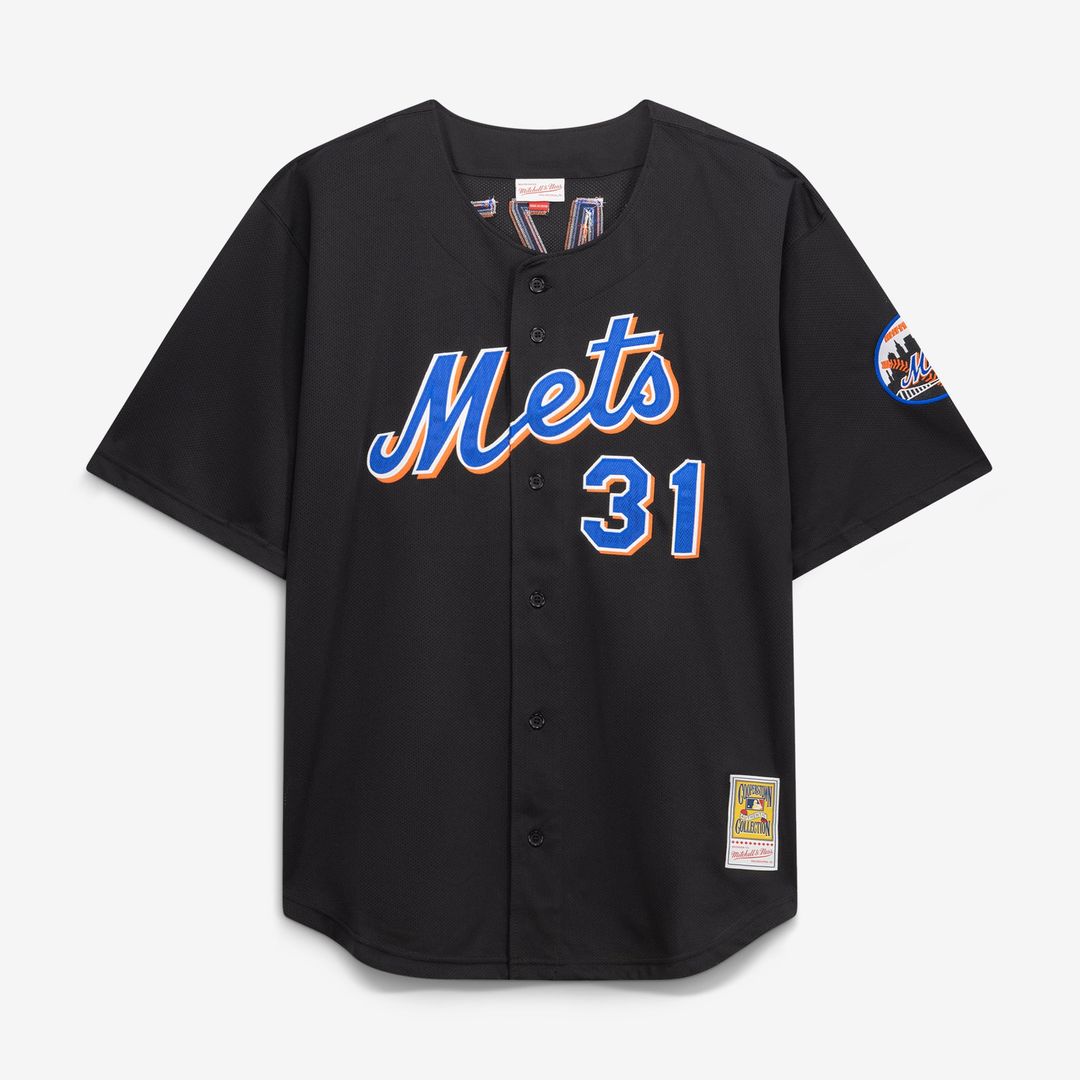 Mike Piazza New York Mets Big & Tall Cooperstown Mesh Jersey - Black