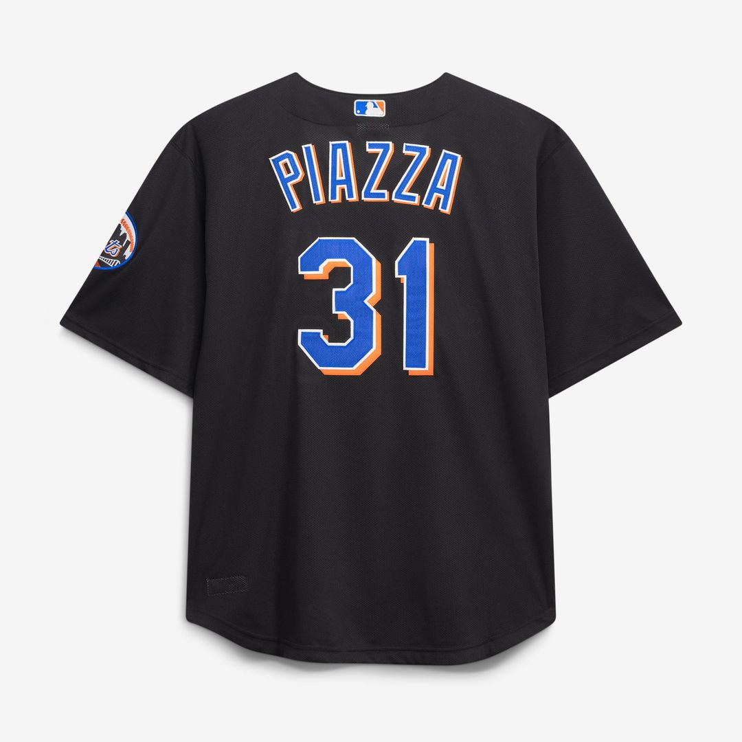 Mike Piazza New York Mets Big & Tall Cooperstown Mesh Jersey - Black