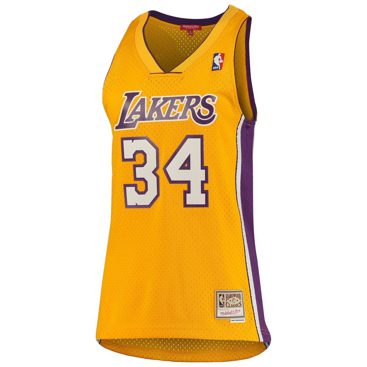Women's Shaquille O'Neal Gold Los Angeles Lakers 1999-00 Jersey