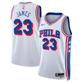 LeBron James Philadelphia 76ers Association Edition Swingman Jersey - White - Unisex