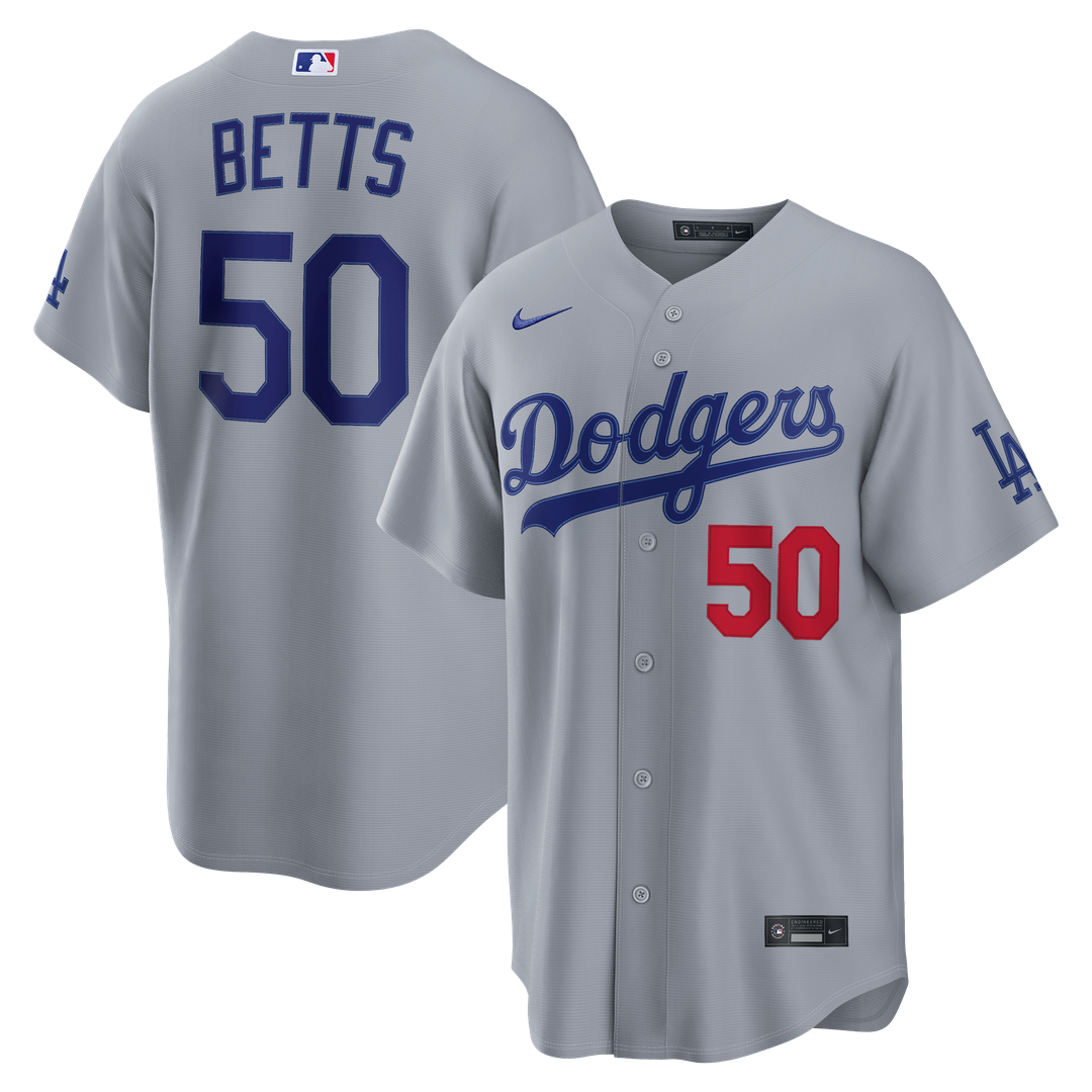 Mookie Betts Los Angeles Dodgers Jersey - Gray