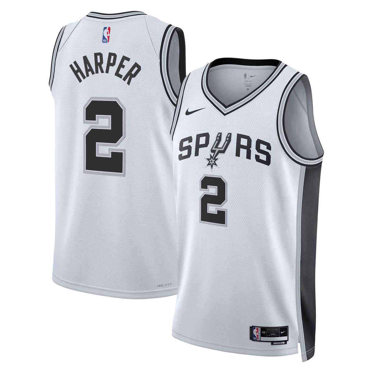 San Antonio Spurs Jersey 2025 First Round Draft Pick - White - Dylan Harper - Unisex