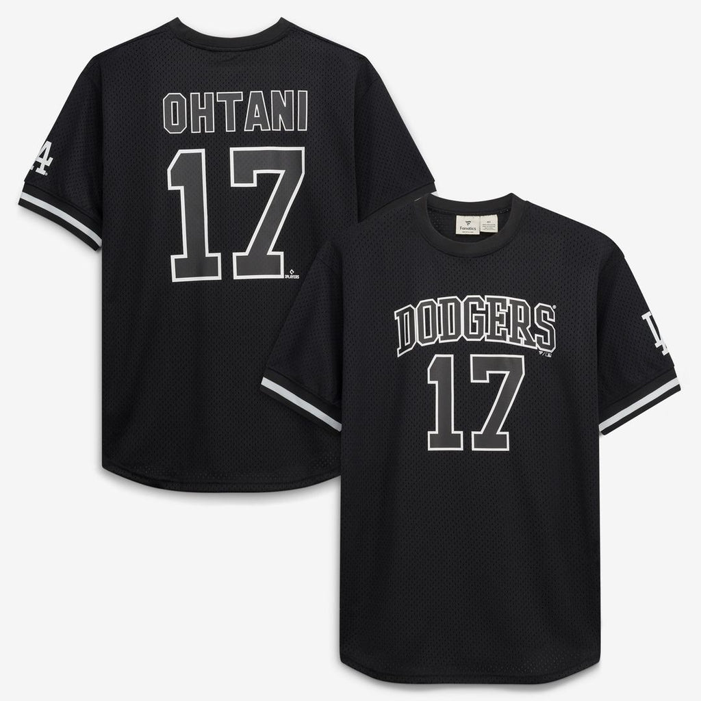 Shohei Ohtani Los Angeles Dodgers Big & Tall Heavyweight Mesh Jersey - Black/White