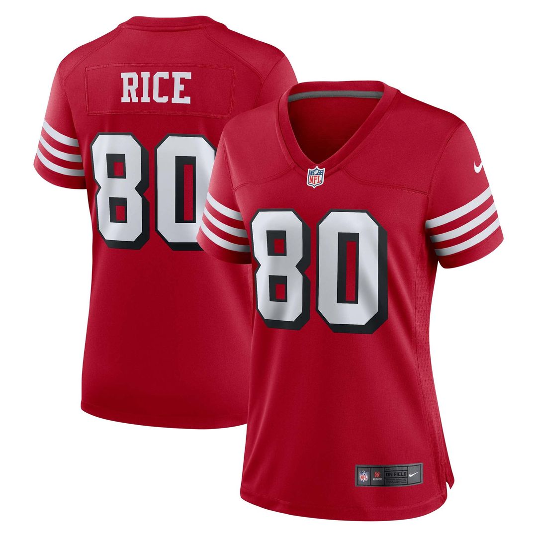 Jerry Rice San Francisco 49ers Women's Alternate Jersey - Scarlet