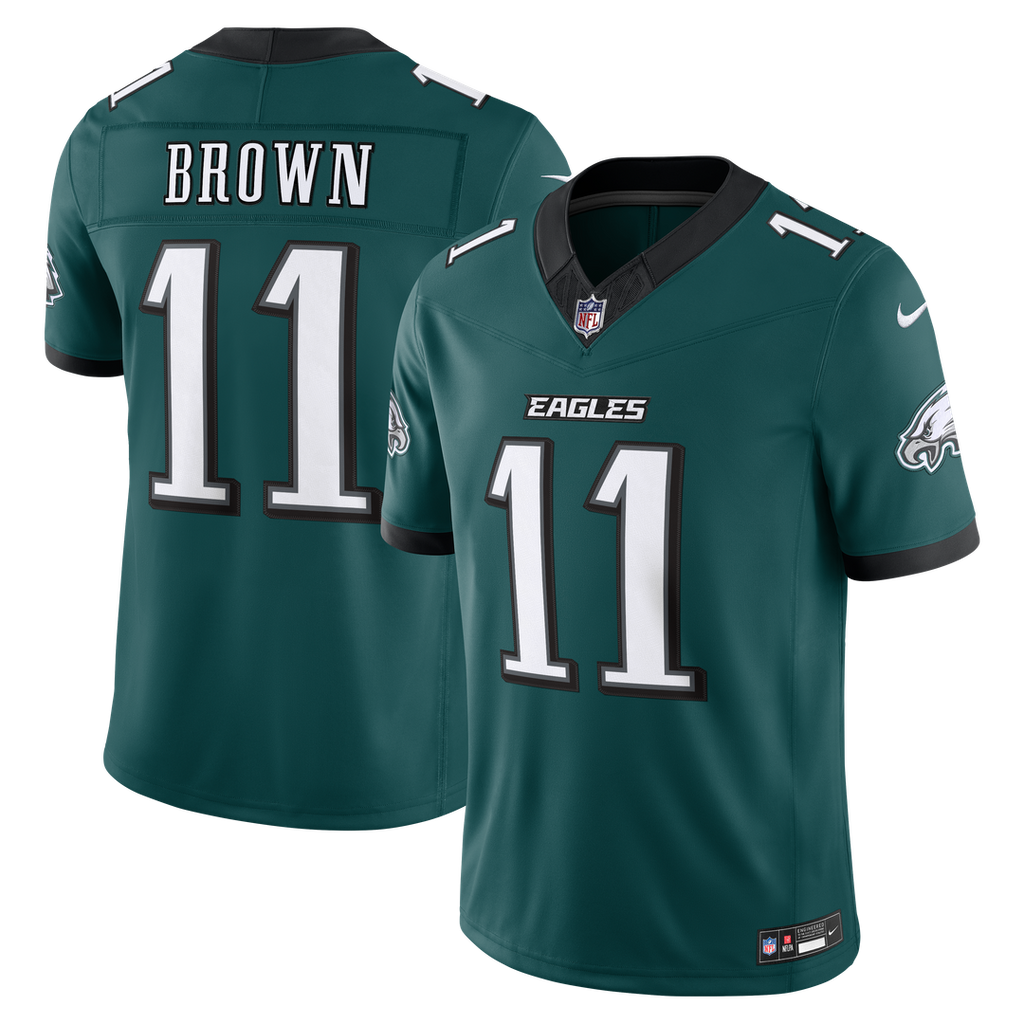 A.J. Brown Philadelphia Eagles Team Stitched Jersey - Midnight Green