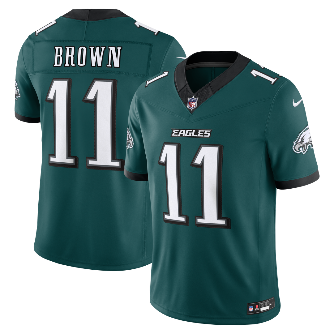 A.J. Brown Philadelphia Eagles Team Stitched Jersey - Midnight Green