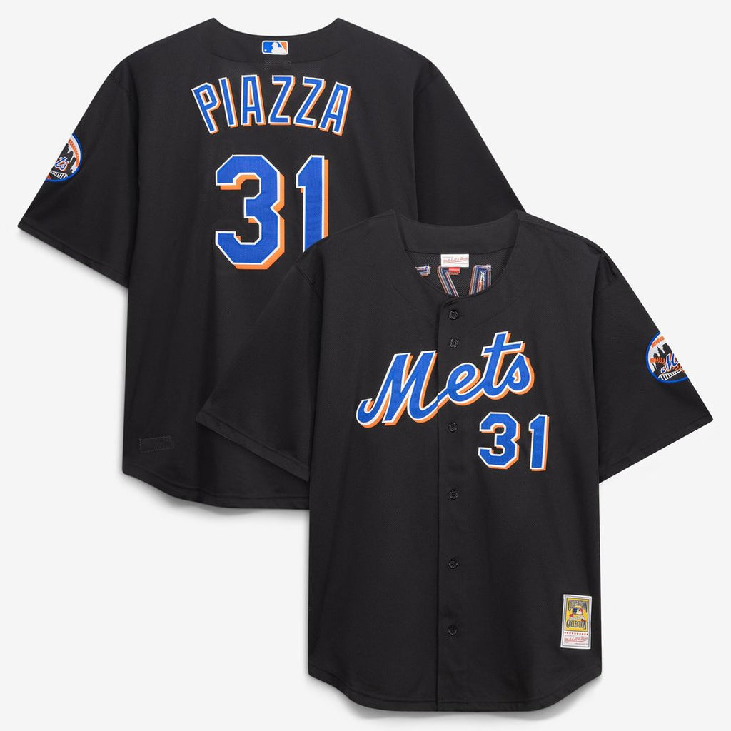 Mike Piazza New York Mets Big & Tall Cooperstown Mesh Jersey - Black