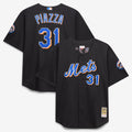 Mike Piazza New York Mets Big & Tall Cooperstown Mesh Jersey - Black