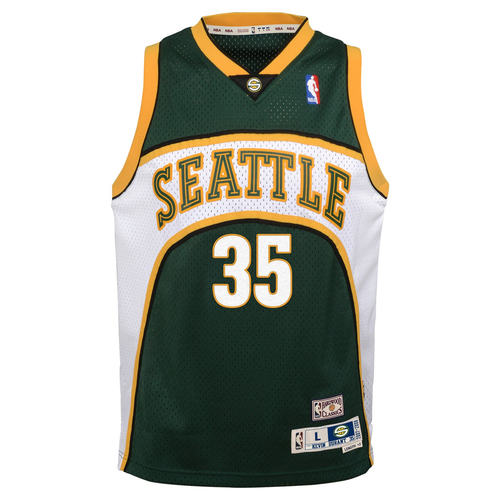 Seattle Supersonics Kevin Durant 2007-08 Road Jersey - White/Green - Youth
