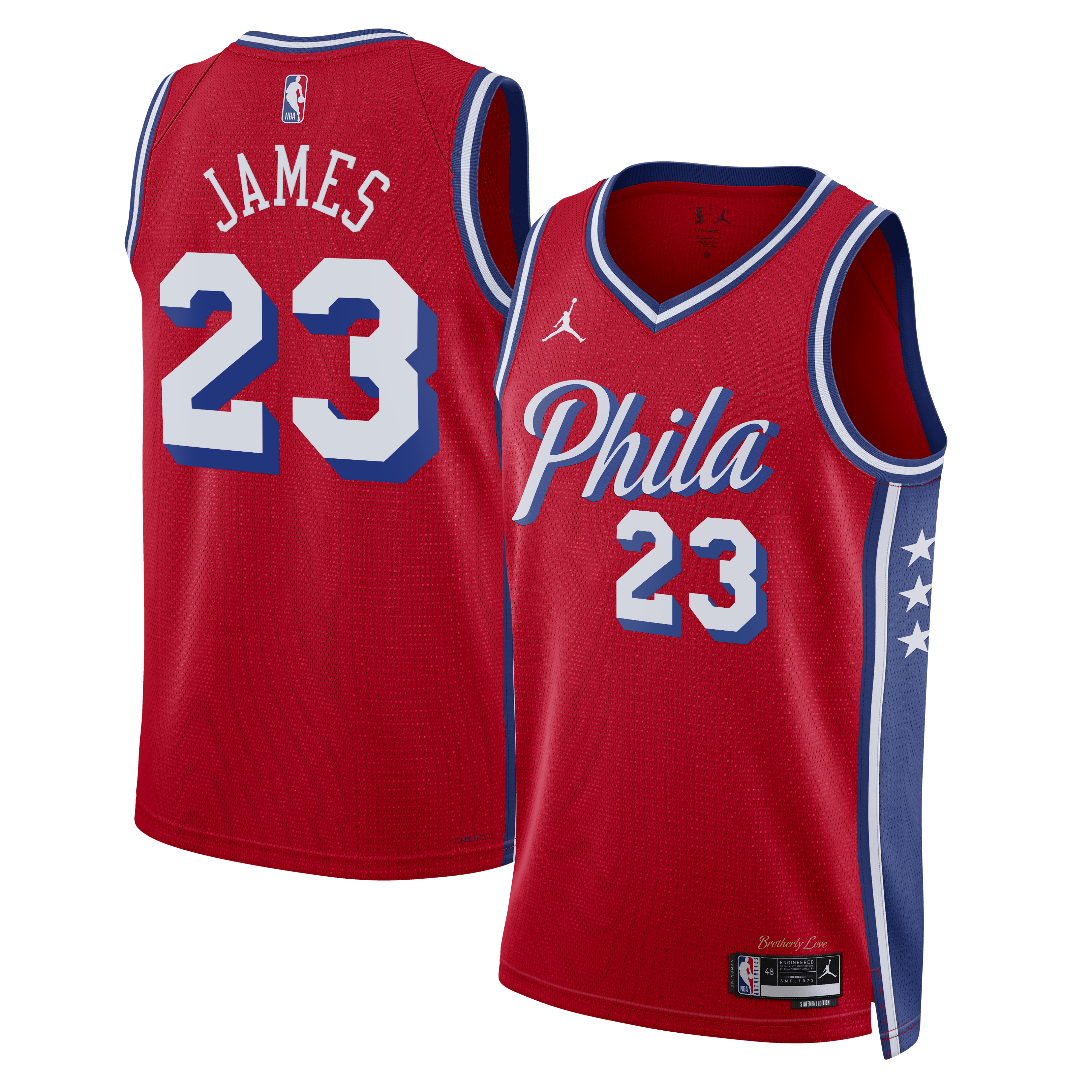 LeBron James Philadelphia 76ers Statement Edition Swingman Jersey - Red - Unisex