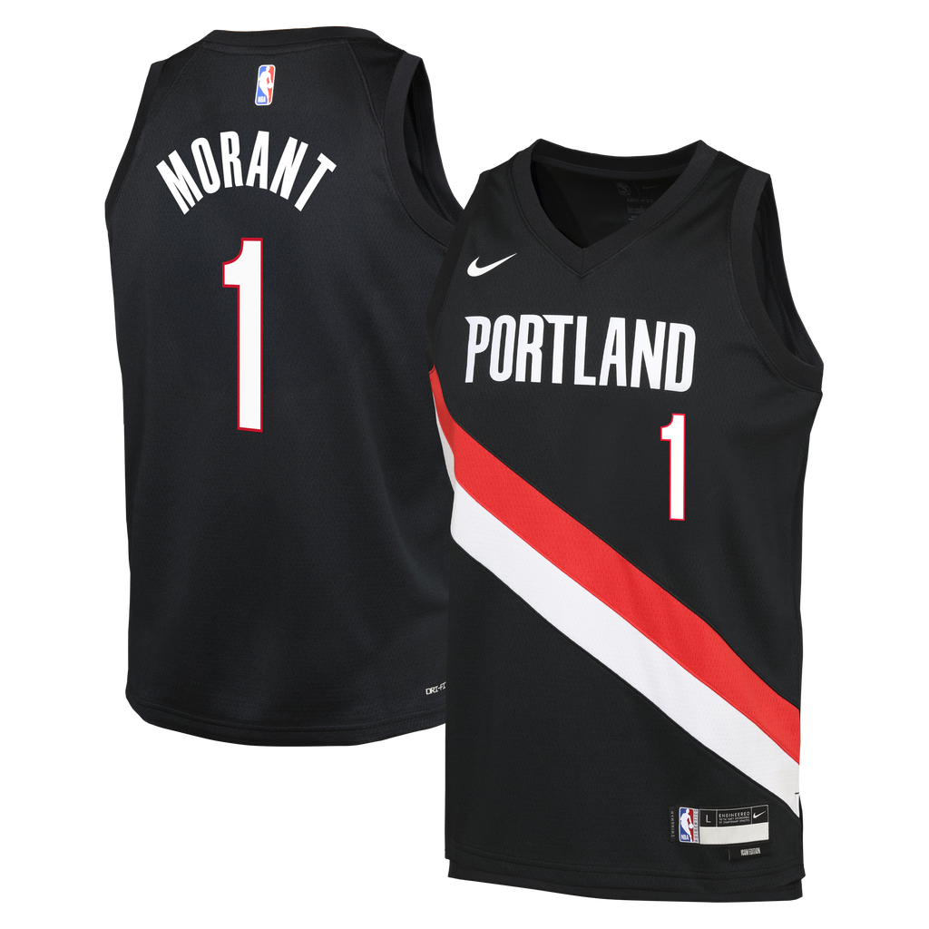 Portland Trail Blazers Replica Jersey - Black - Ja Morant - Youth