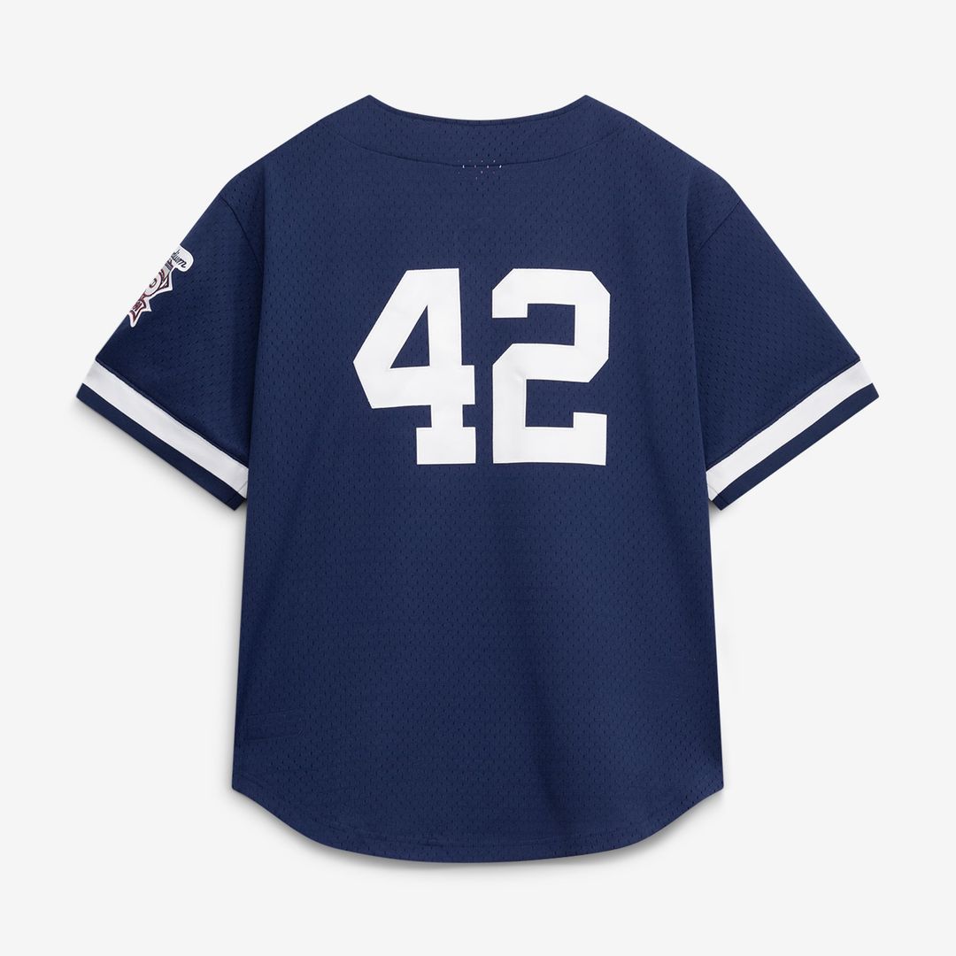 Mariano Rivera New York Yankees Mesh Batting Practice Button-Up Jersey - Navy