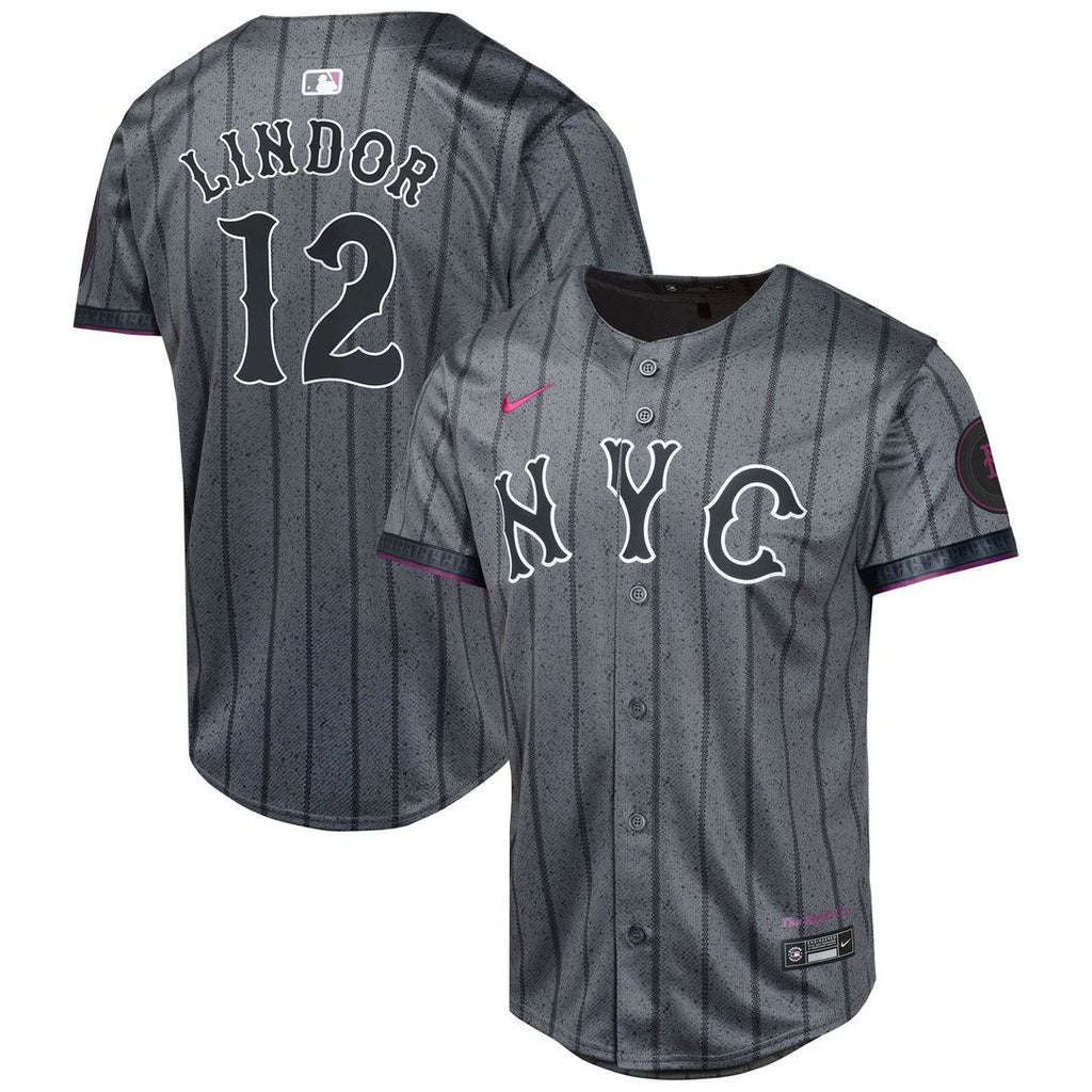 Francisco Lindor New York Mets Youth 2024 Jersey - Graphite
