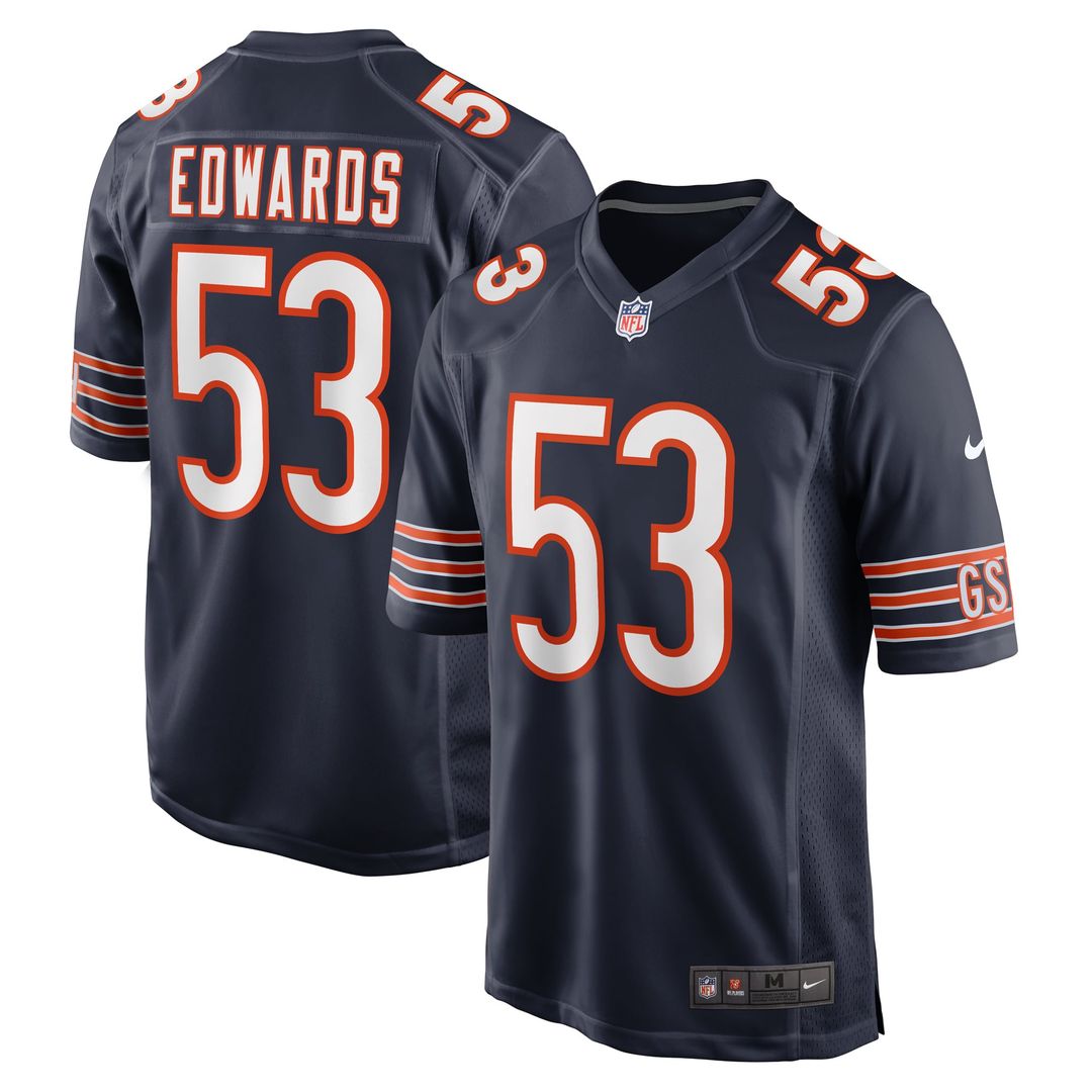 TJ Edwards Chicago Bears Jersey - Navy